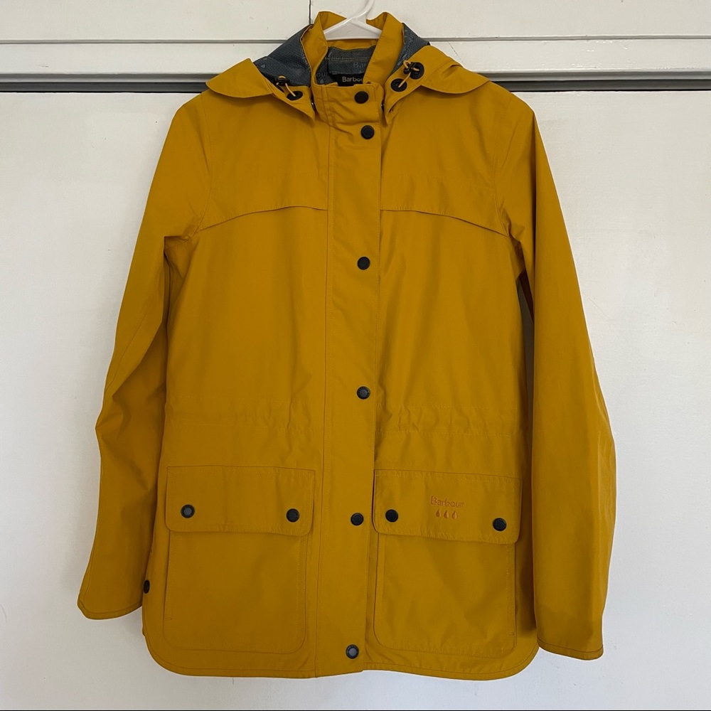 Barbour Yellow Rain Jacket Size US 2